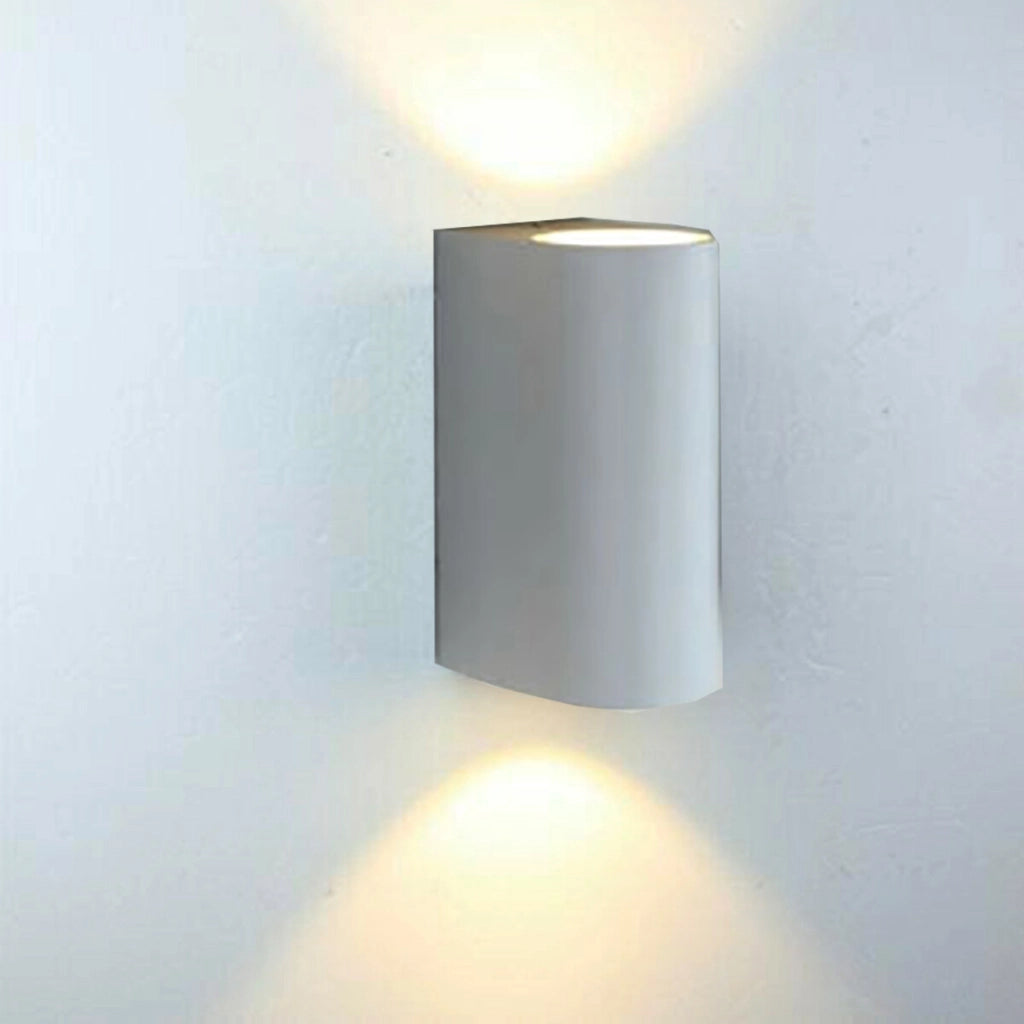 APPLIQUE DOPPIO LED 10W BIANCO LAMPADA LUCE FREDDA PARETE UP DOWN FARO ESTERNO