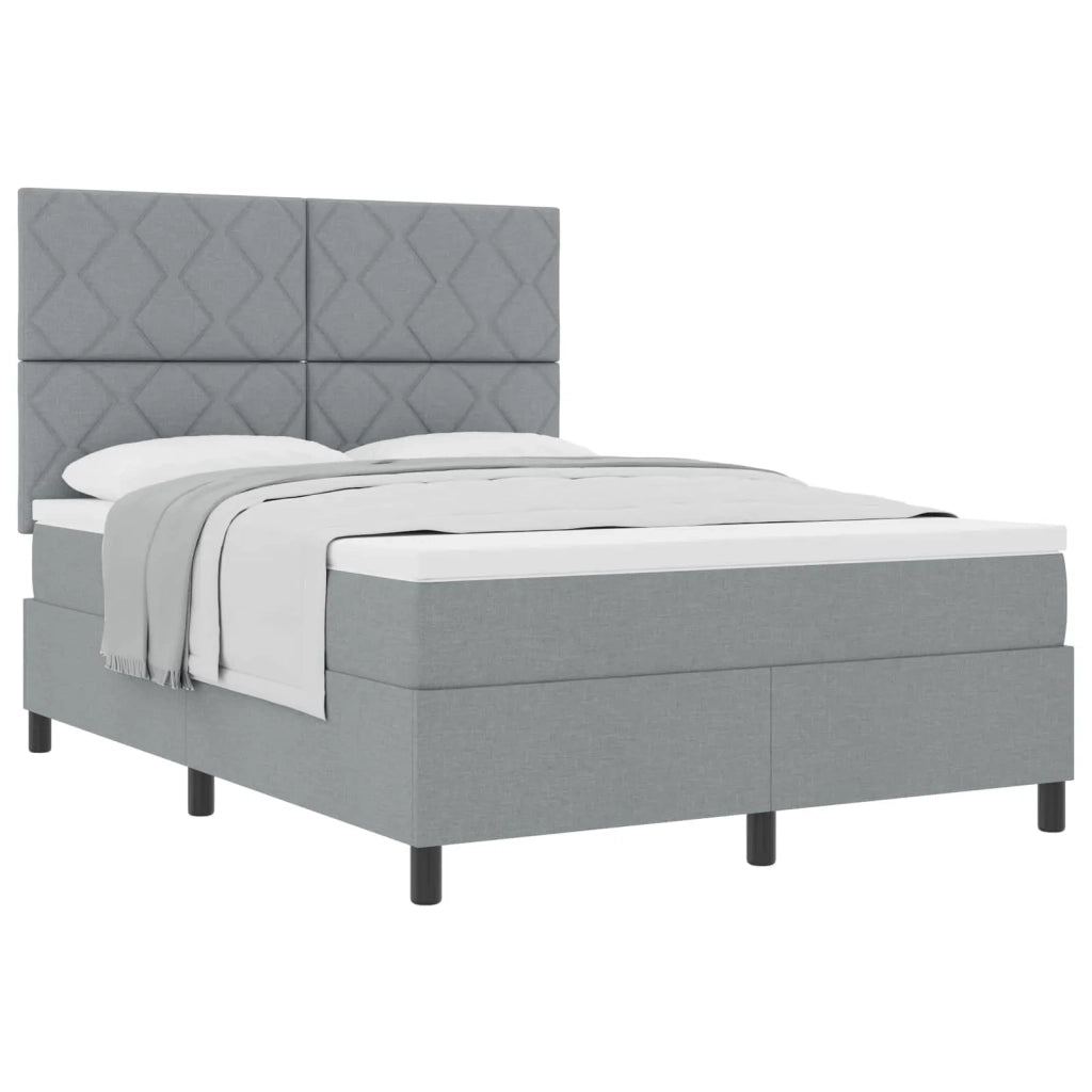 Letto a molle con materasso Grigio chiaro 140 x 190 cm Tessuto 3339462