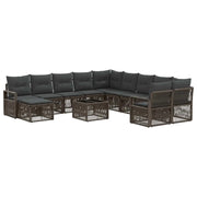 Set Divano da Giardino 12 pcs Grigio polyrattan