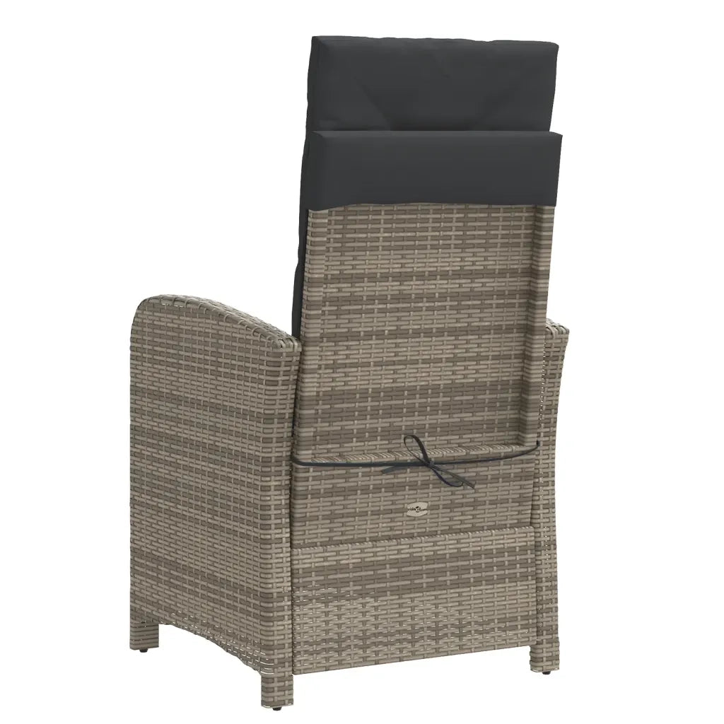 Set da Bistr¨° 3 pz | Set Salotto da Giardino con Cuscini Grigio in Polyrattan