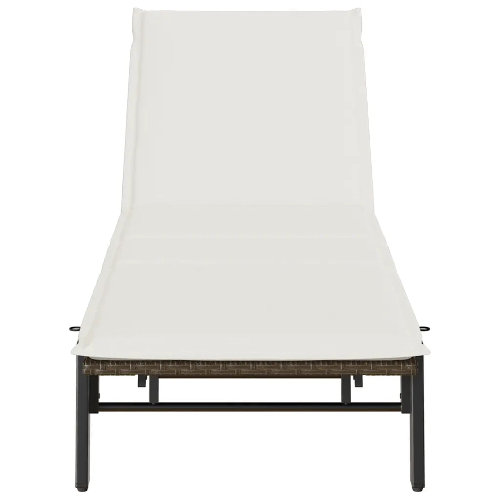 Lettino Prendisole con Cuscino Marrone in Polyrattan 4104080