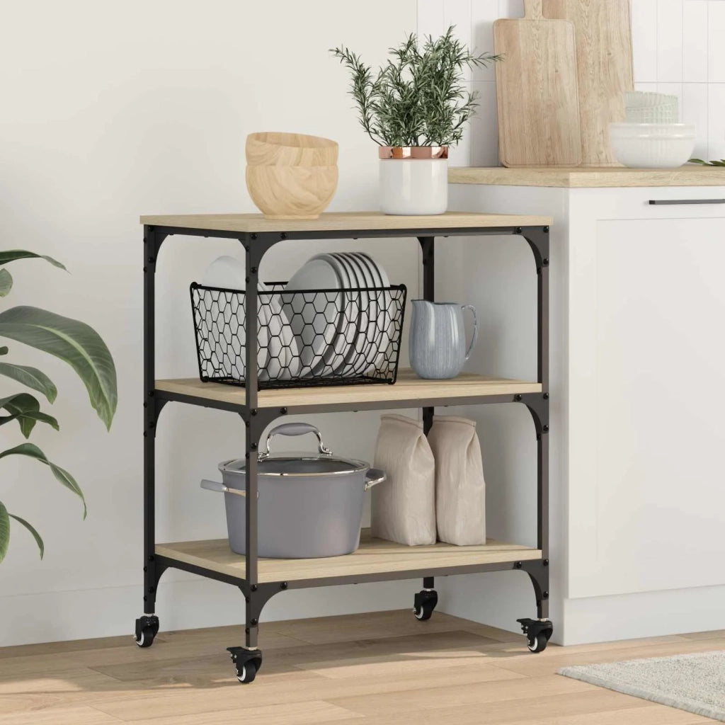 Carrello da Cucina Rovere Sonoma 60 x 41 x 76 cm 883005