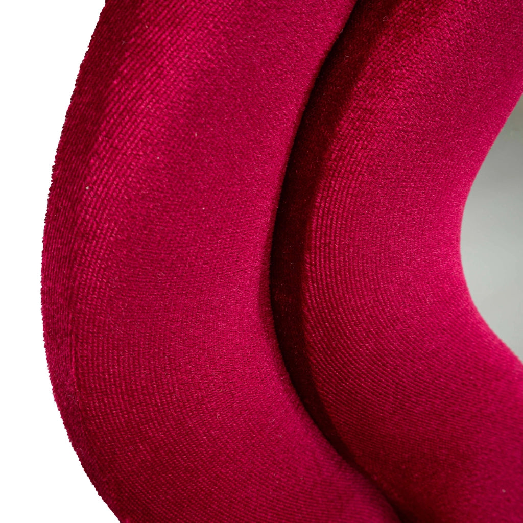 Allen, Specchio Cornice Ondulata Effetto Velluto, 60x160h cm Rosa