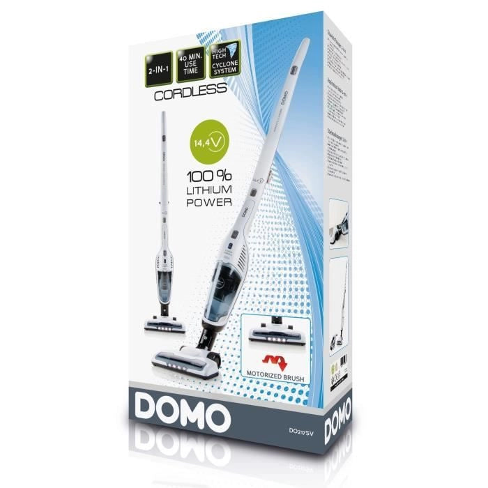 DOMO DO217SV - Pratico aspirapolvere 2 in 1 - 2 velocità - Sistema Ciclonico - Autonomia 40min - Serbatoio polvere 0,5L