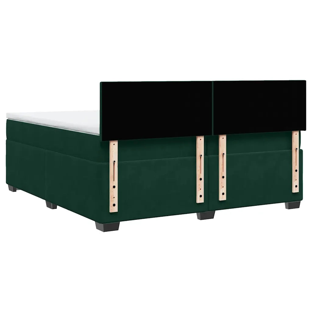 Giroletto a Molle con Materasso Verde Scuro 200x200 cm Velluto 3288699