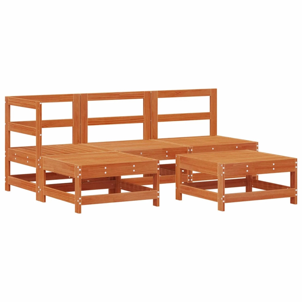 Set Lounge da Giardino 5 pcs Marrone Cerato