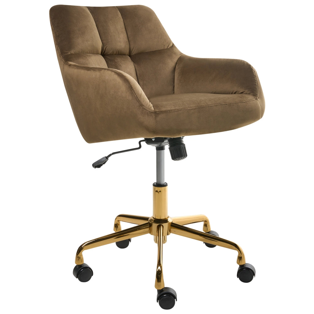 Sedia da ufficio in tessuto marrone Girevole Funzione Regolabile Mobili da Ufficio