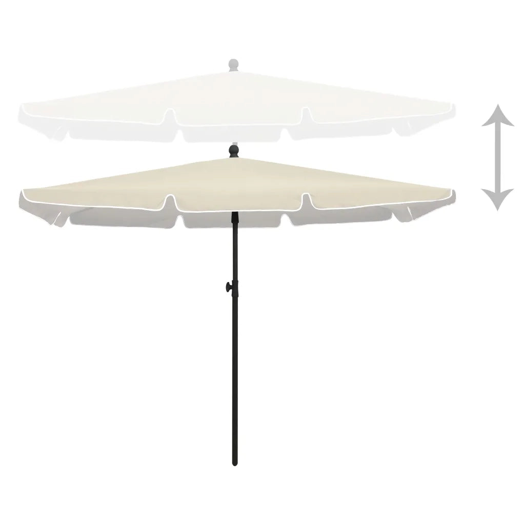 Ombrellone da Giardino-Ombrello da Balcone con Palo 210x140 cm Sabbia