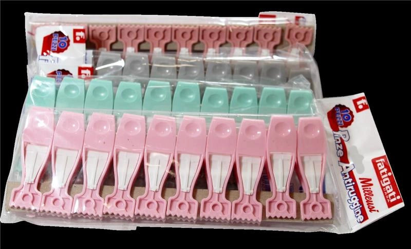 MAURY'S PINZE ANTIRUGGINE 10PZ MILLEUSI IN COLORAZIONE ASSORTITA