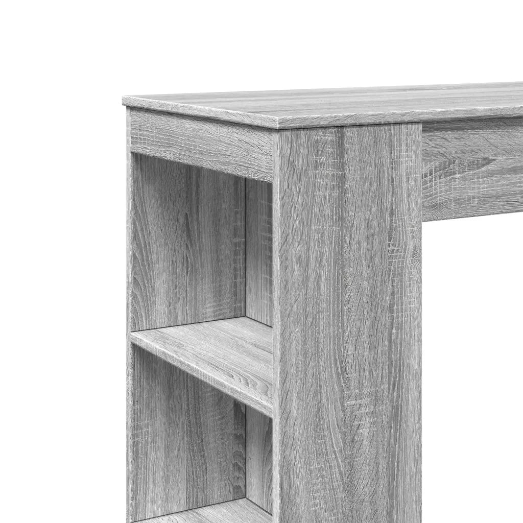 Tavolo Bar con Rastrelliera Grigio 95x47x103,5 cm Multistrato