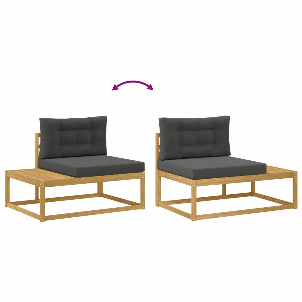 Set di divani da esterno-Sofa da giardino Bianco 79 x 79 x 37 cm Poliestere 648422