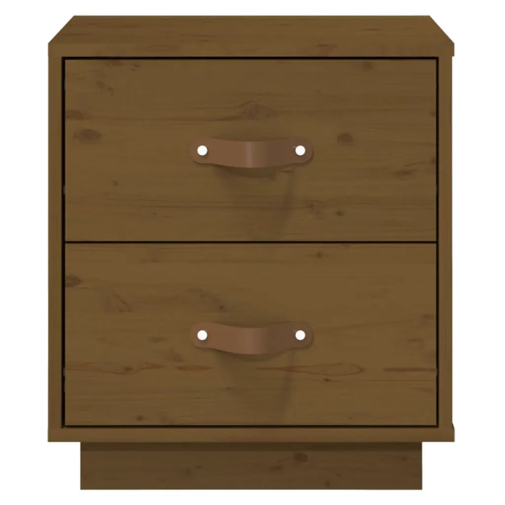 Comodino Marrone Ambrato 40x34x45 cm in Legno Massello di Pino 818331