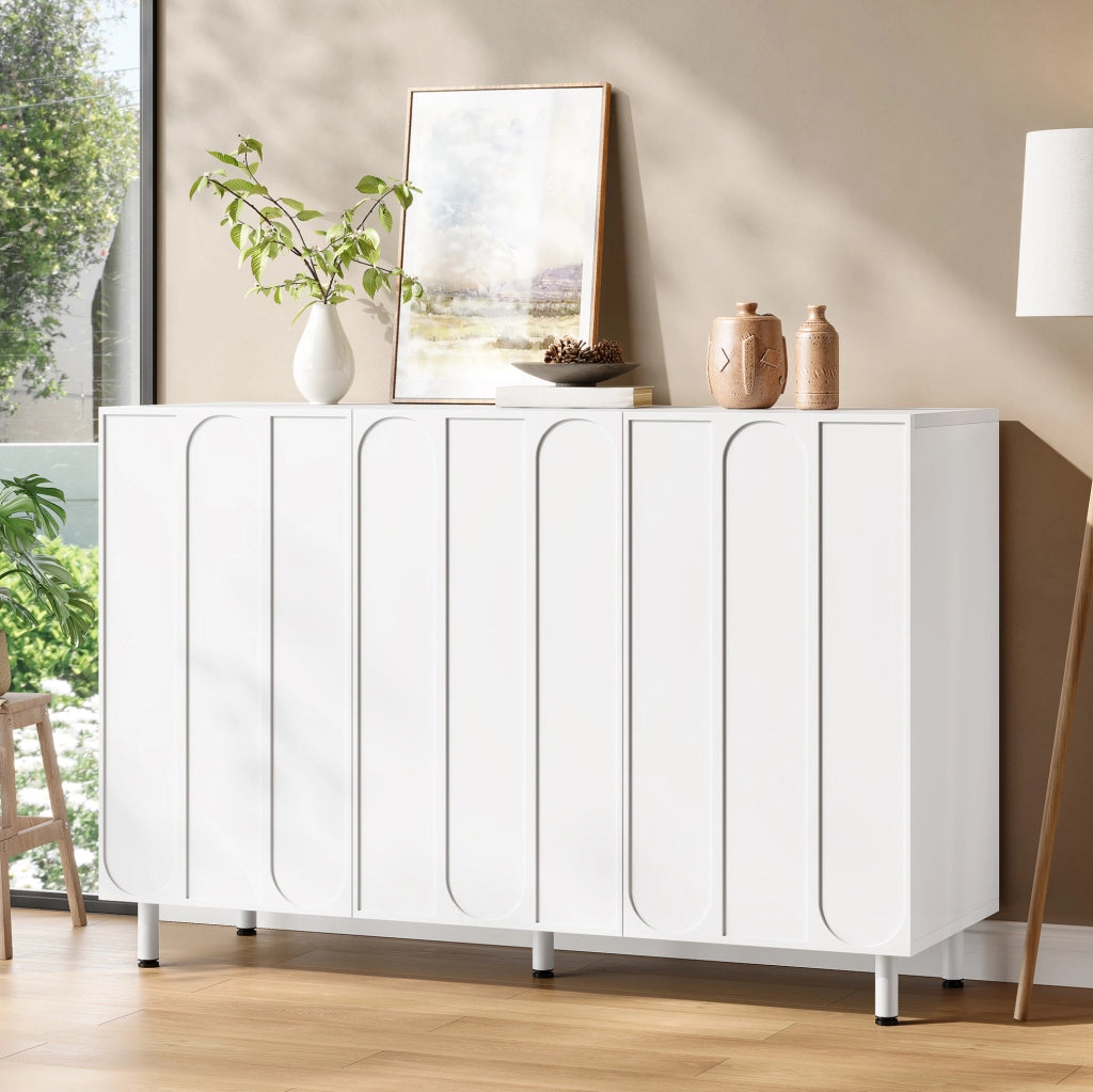 SIDEBOARD 2 in 1 con Scarpiera 120x37x80 cm Bianco