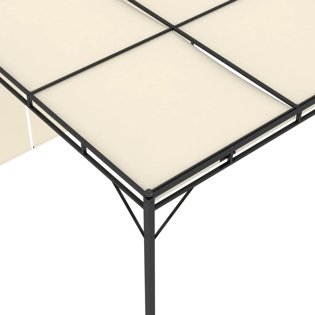 Gazebo da Giardino con Tenda Laterale-Tenda da giardino 3x3x2,25m Crema