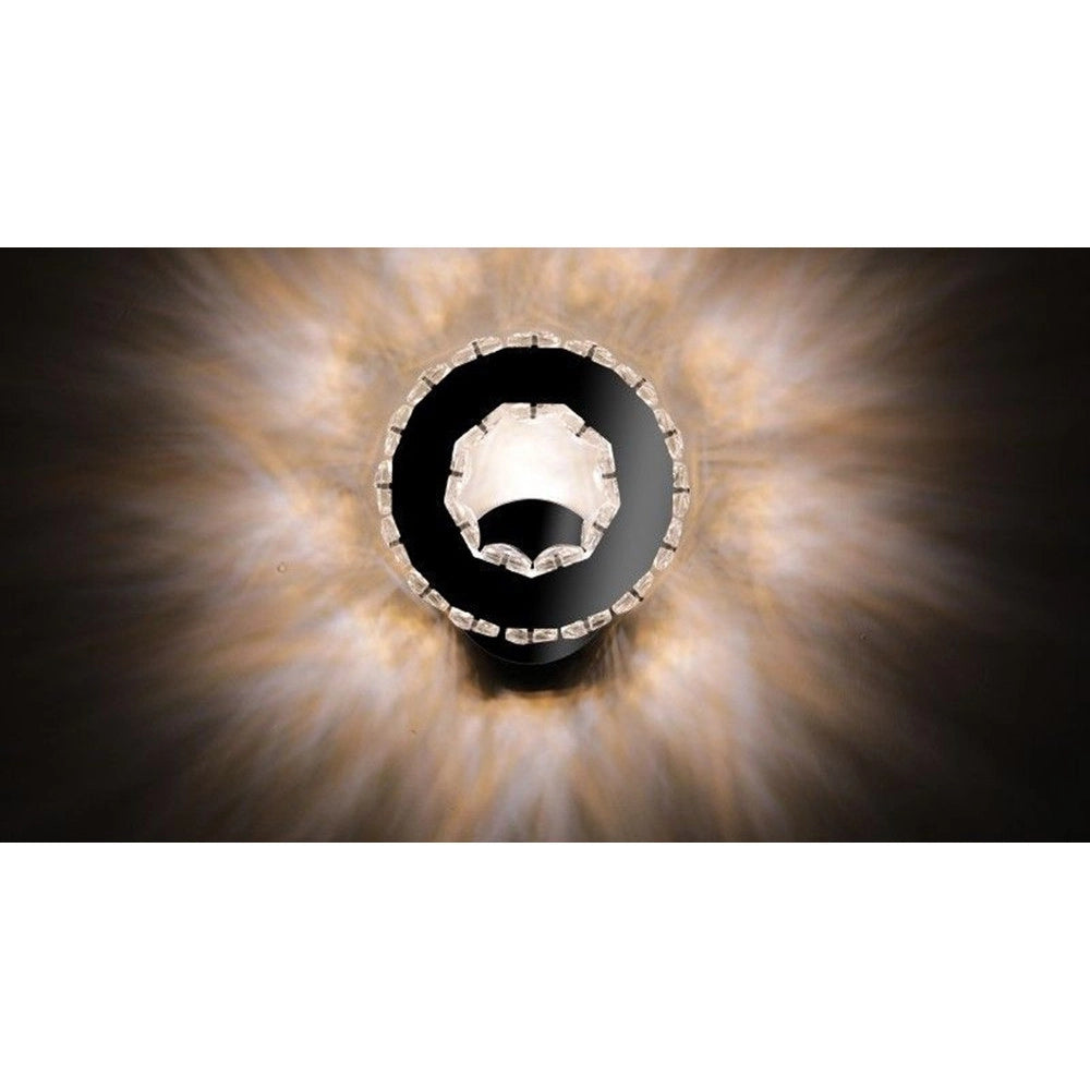 Trade Shop - Applique Da Parete In Cristallo Led 14w Rotondo Anello Lampada Luce Naturale 01702 -