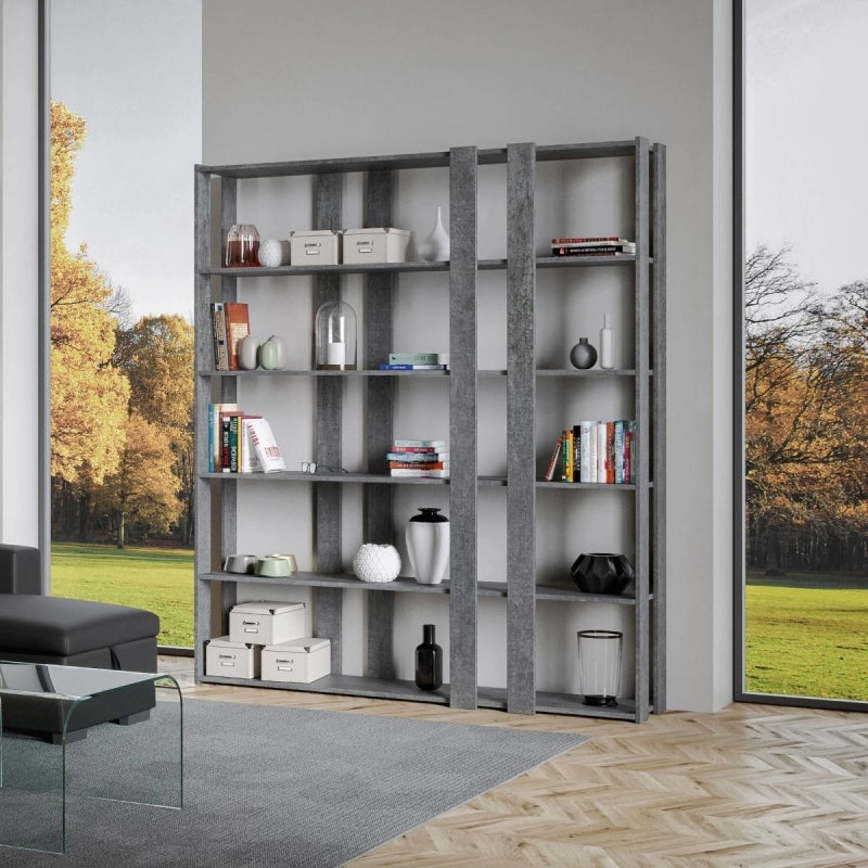 Composizione Libreria E Kato 6R 8 fasce lunghe - Cemento