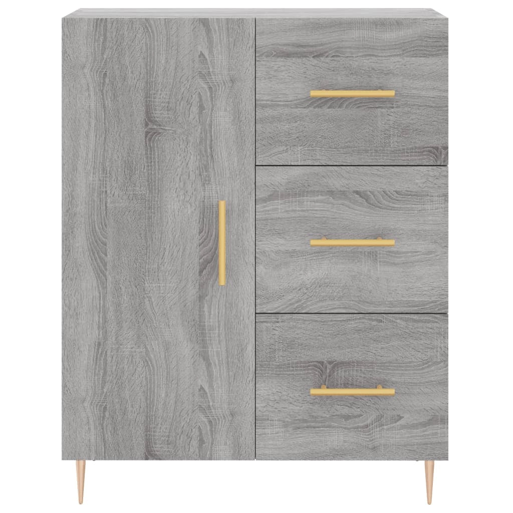 Buffet credenza cassettiera armadio mobile contenitore organizer cucina soggiorno salotto rovere Sonoma alto 69,5 x 34 x 180 cm legno ingegnerizzato grigio 02_0035603