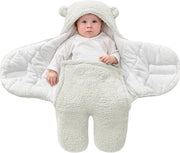 Bambino Inbakeren 0-3 Mesetti Inbakerdeken Densità Fleece Bambino Wikkeldoeken Inbakerdoek Inverno Sacco per il Sonno del Bambino (Bianco)