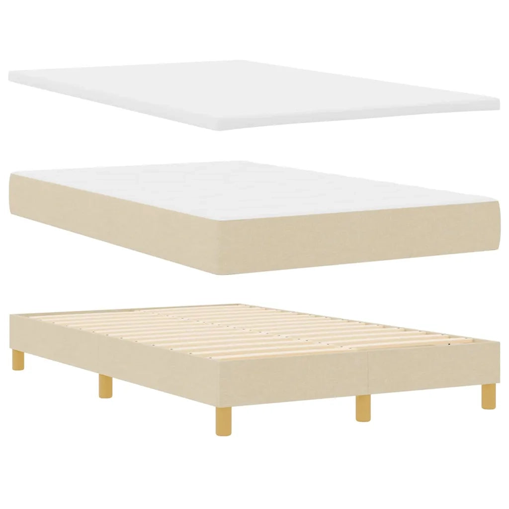 Letto a Sorgente LED con materasso Crema 120 x 200 cm Tessuto 3342434