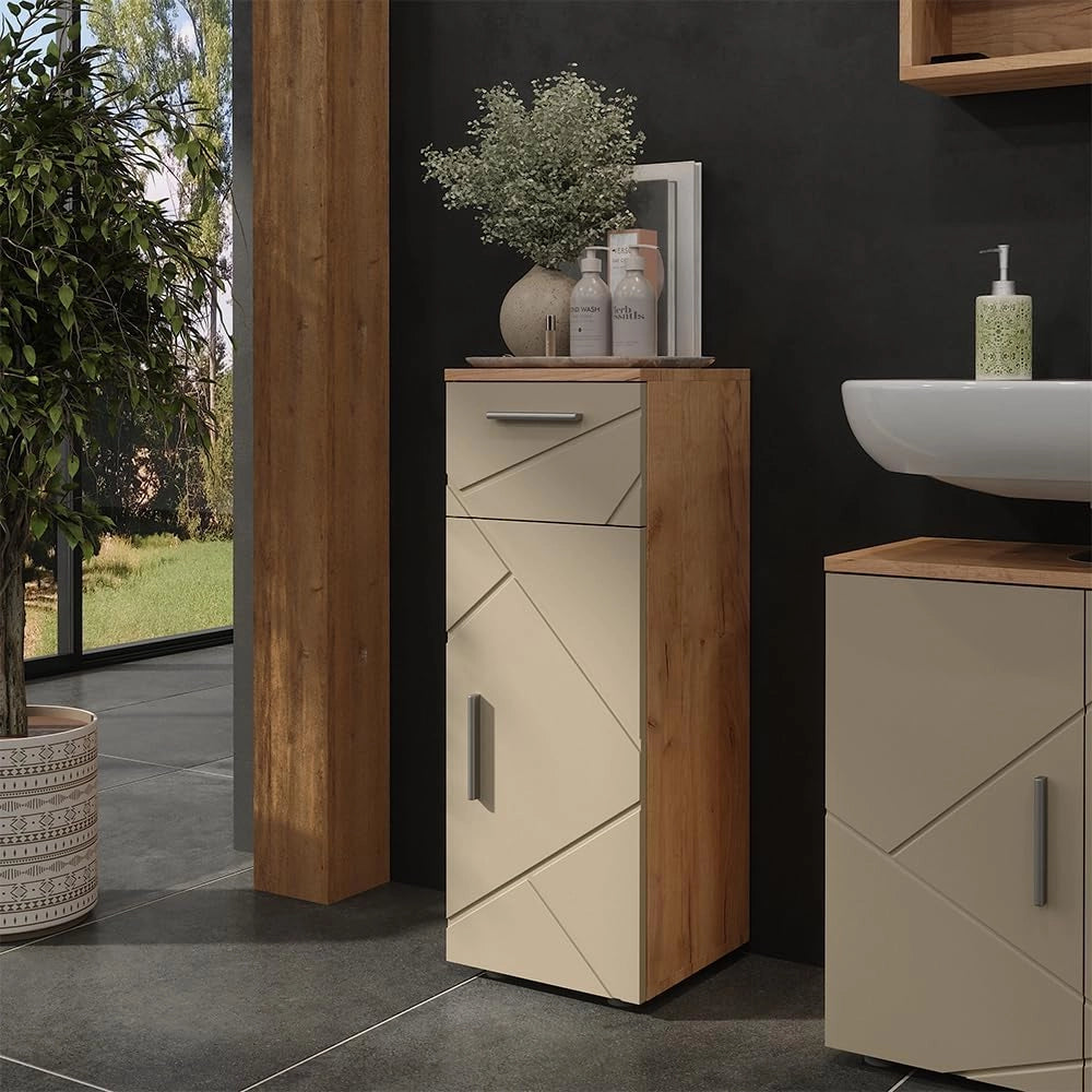mobiletto bagno Irma, Quercia dorata, 30 x 81 cm