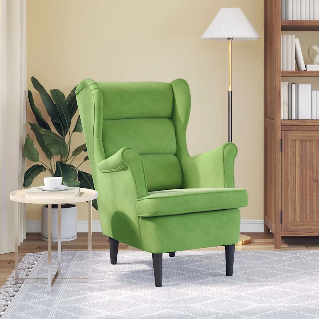 Divano Sedia-Poltrona Verde Chiaro in Velluto