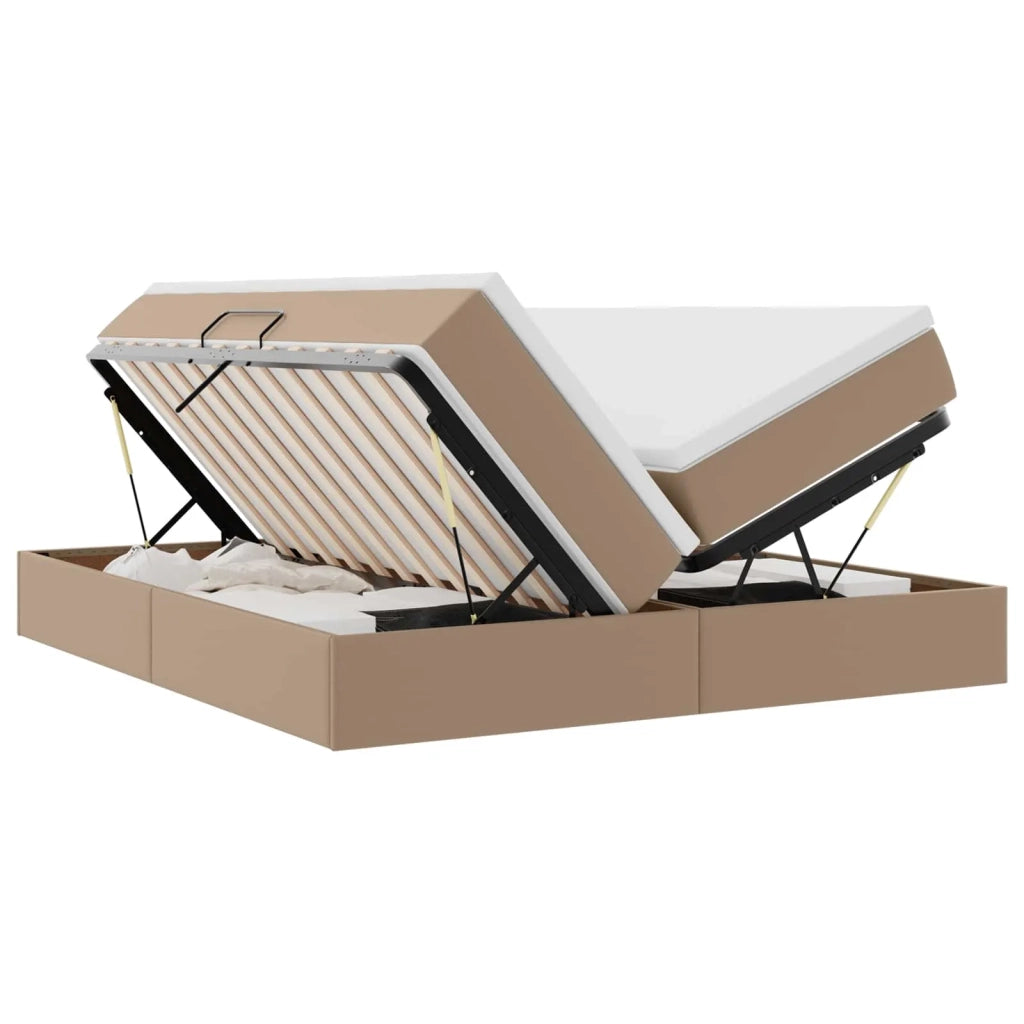 Letto con contenitore e materasso Cappuccino 180 x 200 cm