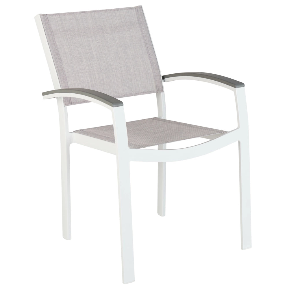 Set da pranzo 8 posti Bianco con tavolo grigio 6 sedie Giardino Patio Terrazza