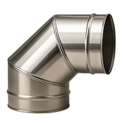 Curva in acciaio inox assemblaggio canna fumaria diametro 250 mm deviazioni 90°