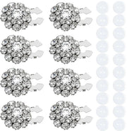 Set di Coppe Strass - 8 pezzi - Coppe Decorative - Clip rimovibile - Hars/Messing - 17,5 x 17,5 mm / 12,5 x 12,5 mm - Decorazione di Coppe