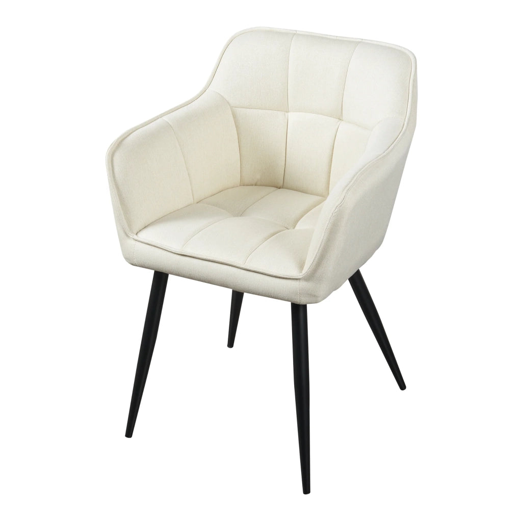 Set di 4 sedie da pranzo dal design moderno e robusto 81 x 57 x 53 cm beige e nero 03_0009801
