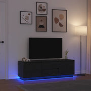 Mobile Porta TV con Luci LED Rovere Nero 160,5x41x50 cm 3328427