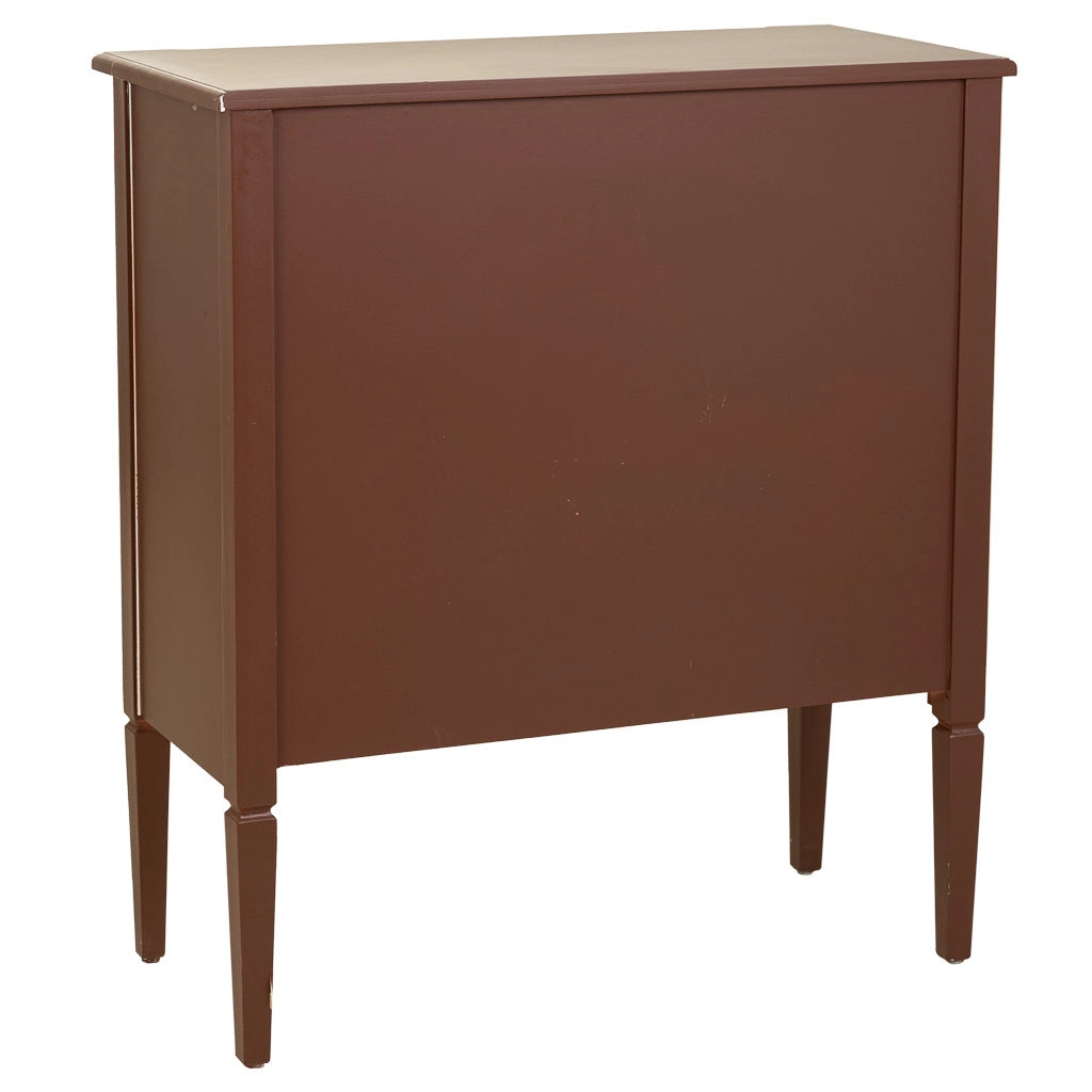 Mobile da ingresso in legno marrone e rattan 80x38x90h