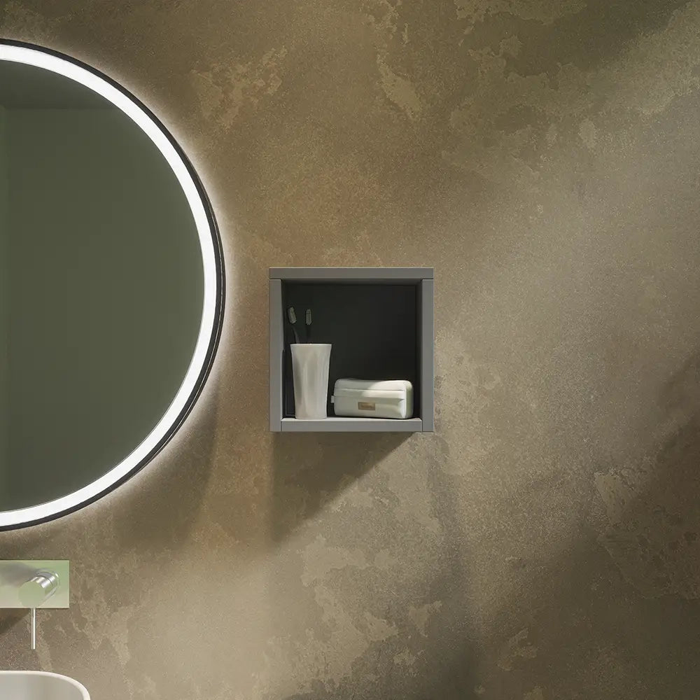 Pensile bagno a giorno sospeso 25x25cm color grigio opaco| Moor