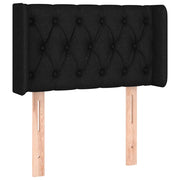Testiera | Testata ad Orecchio Nera 83x16x78/88 cm in Tessuto