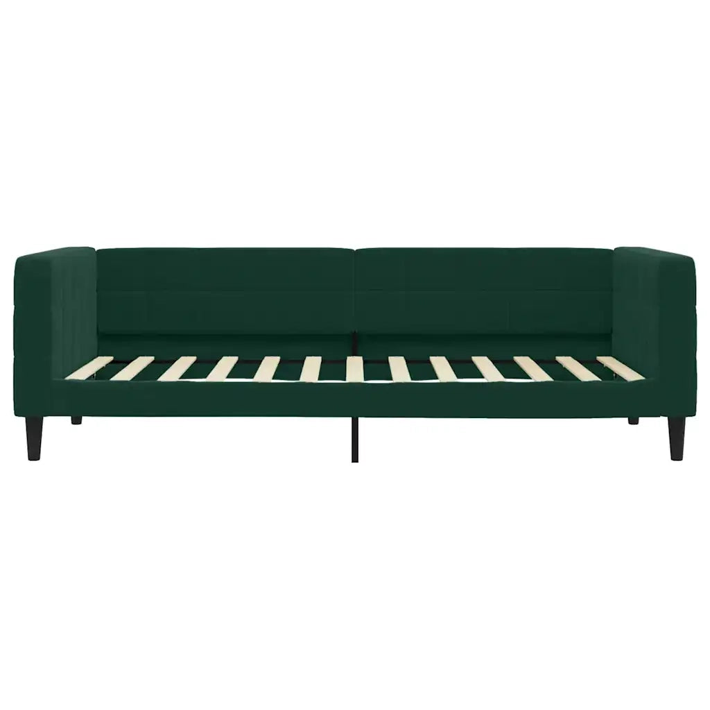 Divano Letto Estraibile Cassetti Verde Scuro 100x200cm Velluto