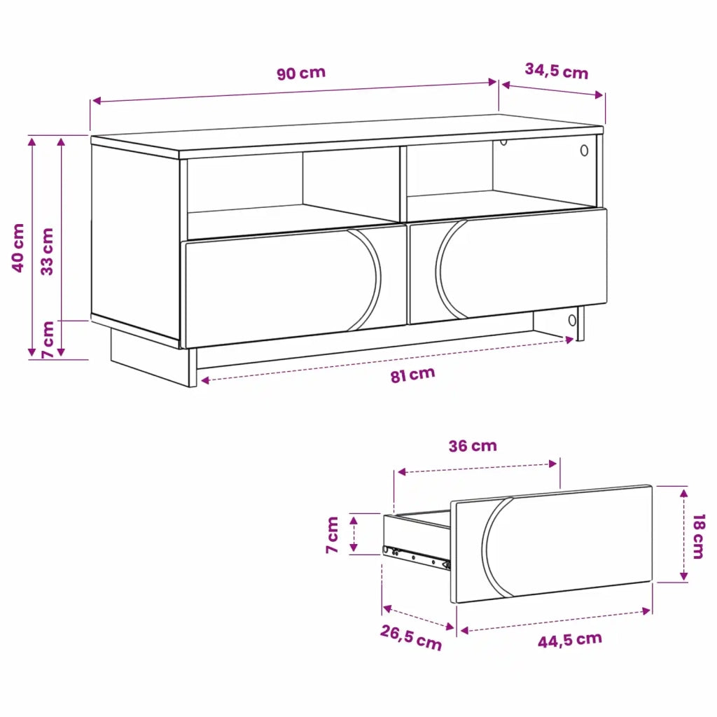 Supporto TV 90 x 34.5 x 40 cm Legno antico Legno ingegnerizzato 8011475