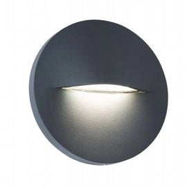 Applique Segnapasso Tondo in Alluminio Pressofuso 3W 360 Lumen 4000K grafite