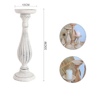 Trade Shop - Candelabro Candeliere Effetto Vintage Bianco Porta Candele 10x33 Oggetto Natale -
