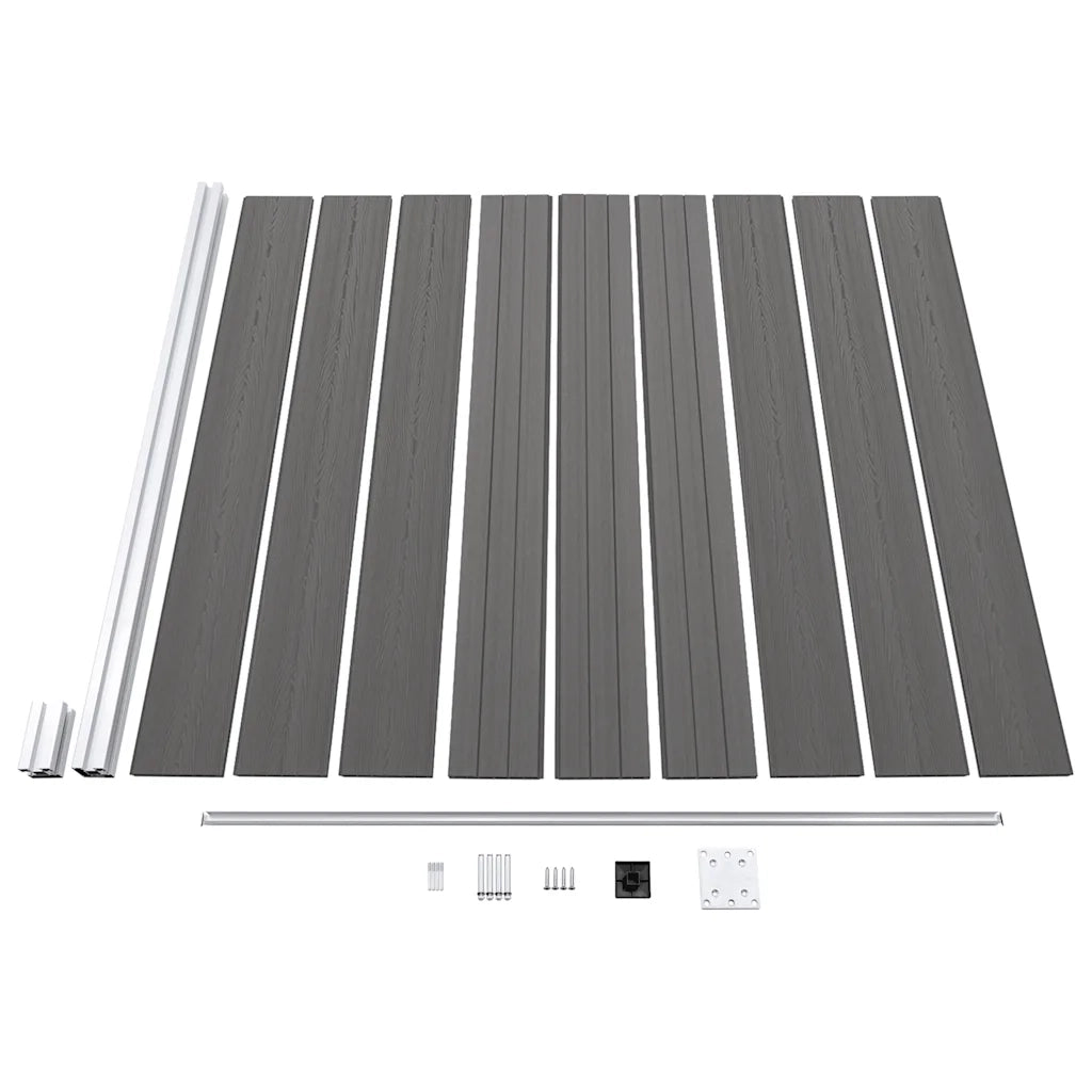 Pannello di Recinzione in WPC 175x186 cm Grigio cod mxl 6297