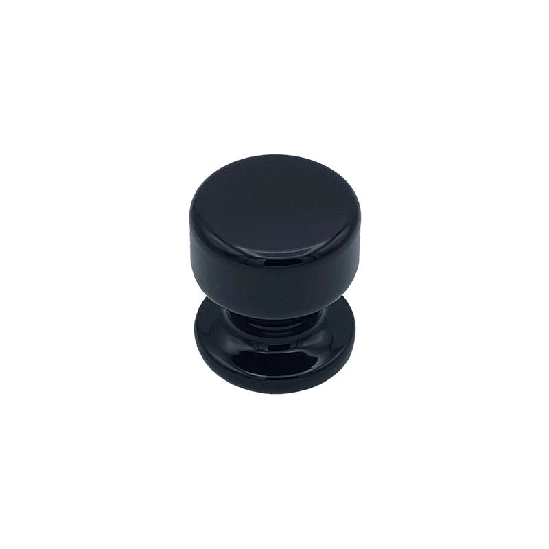 Pomolo fisso per porta SAGUATTI 875/50QB in alluminio nero lucido