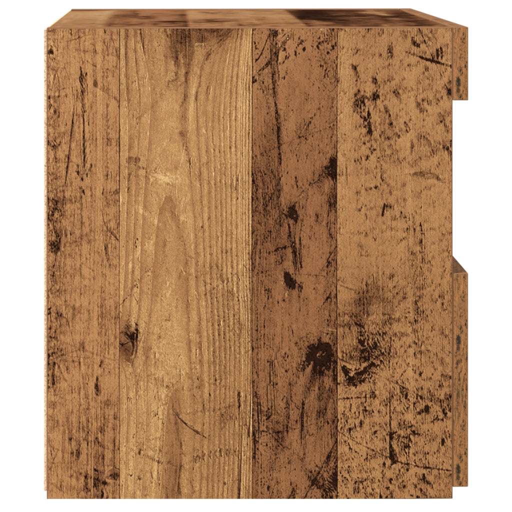 Armadi Laterali  con Luci LED 2 pezzi Legno Vecchio 50x40x45 cm