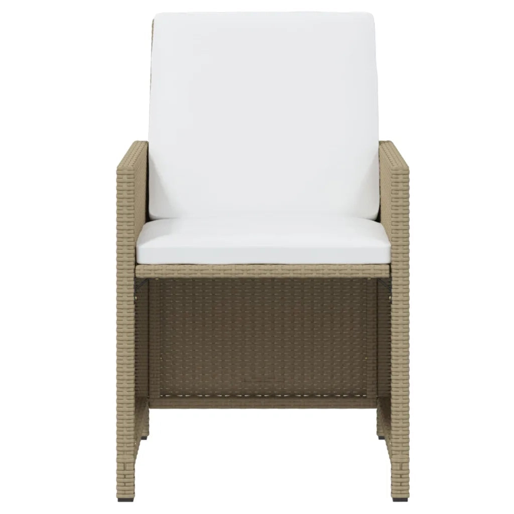 Set da Pranzo da Giardino 15 pz con Cuscini in Polyrattan Beige 3095609
