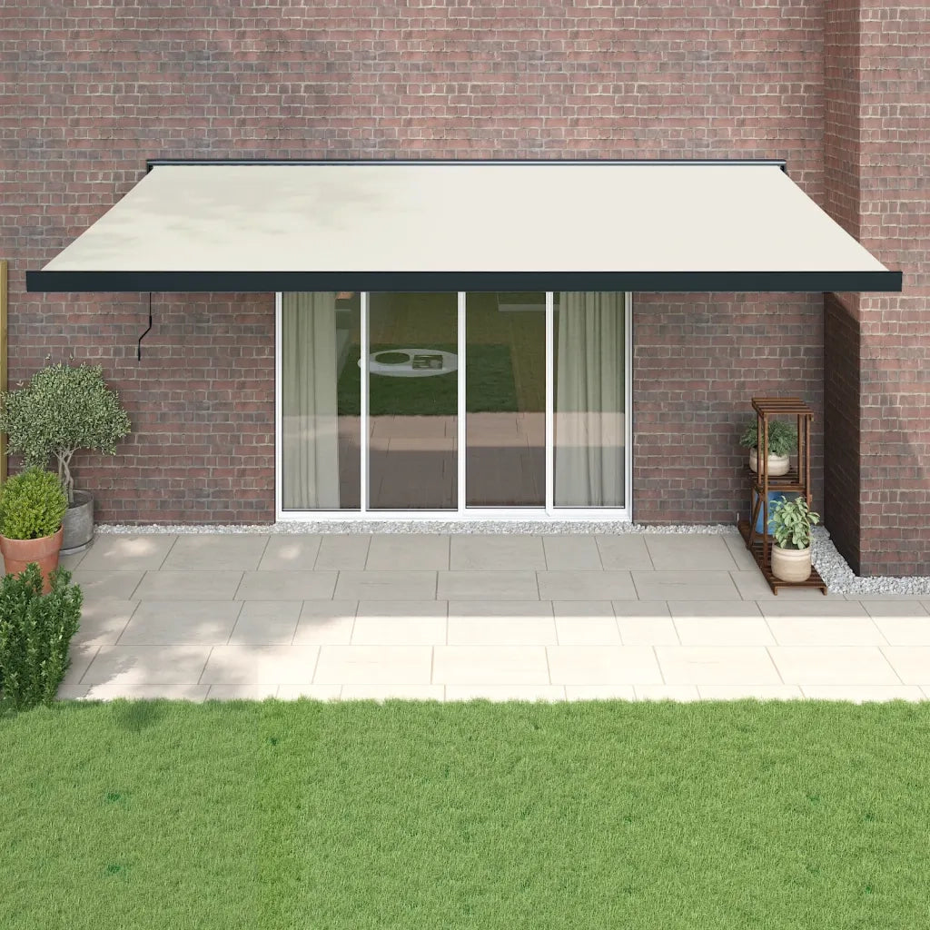 Tenda da Sole Retrattile Crema 5x3 m in Tessuto e Alluminio 3154605