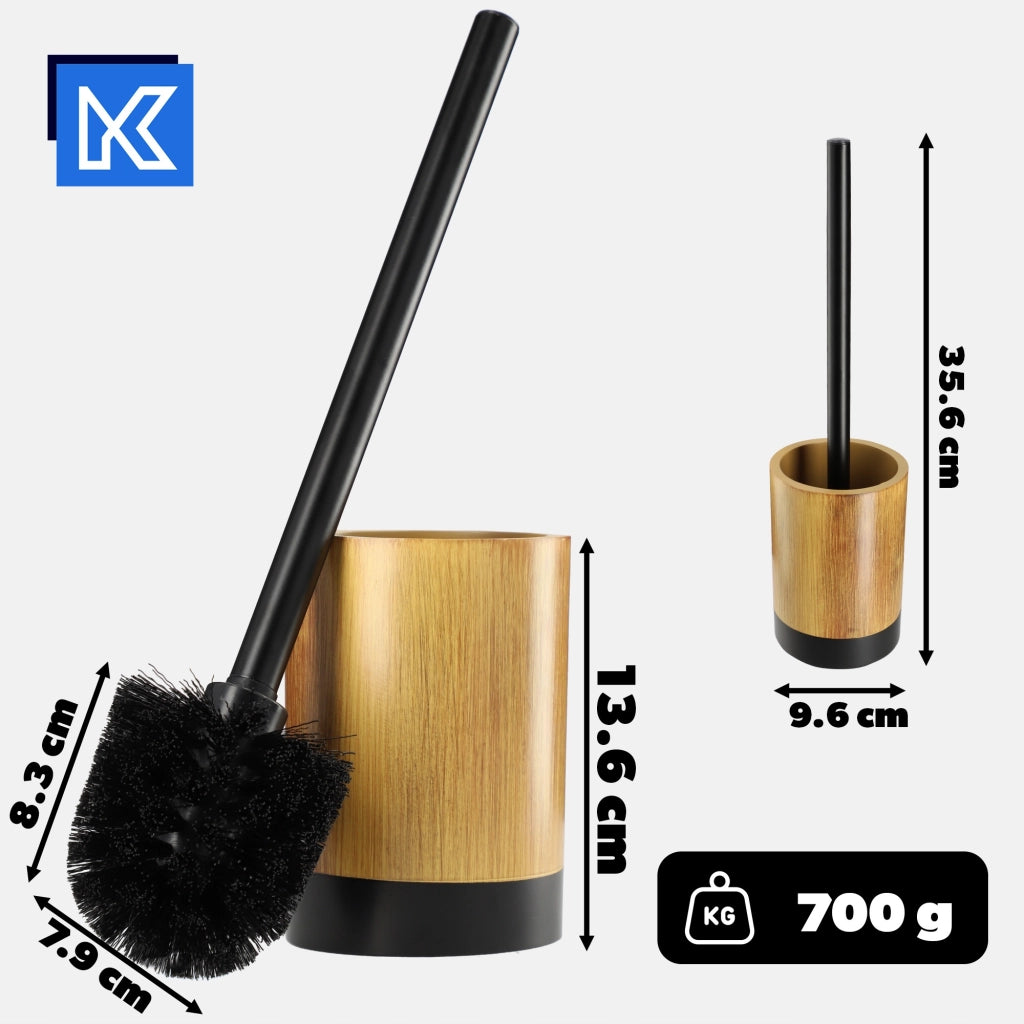 Spazzola per WC KADAX per bagno, effetto legno, marrone, autoportante