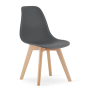 Sedia di design Kito grigio scuro con gambe in faggio