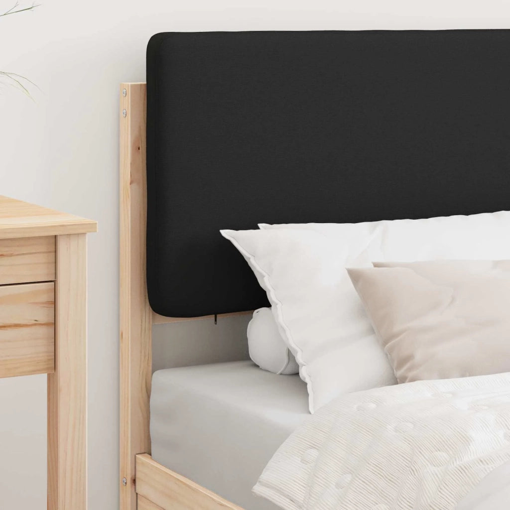 Letto con Testiera Rivestita Nero 80 x 200 cm Pino massello