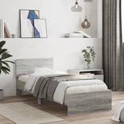 Giroletto con Testiera Grigio Sonoma 90x200cm Legno Multistrato 838629