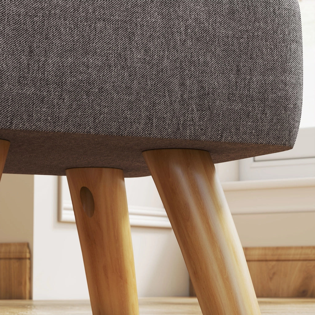 Pouf in tessuto con gambe in legno ¨C zephmum ¨C grigio 27x27x26 cm