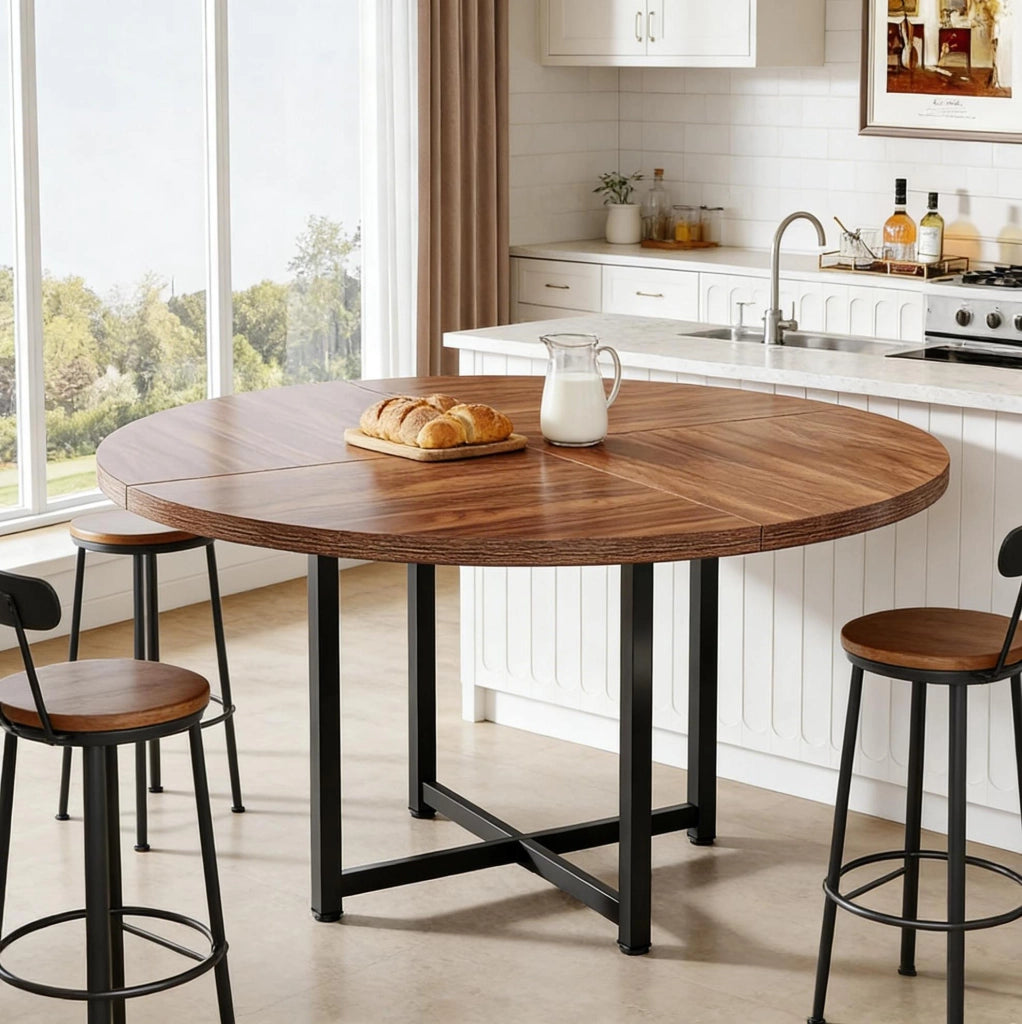 Tavolo da pranzo rotondo stile industriale Ø 120 cm