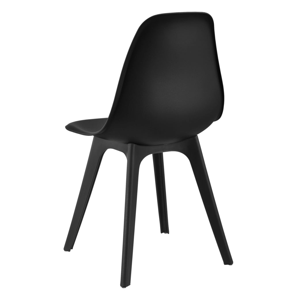 [en.casa] Sedie per Sala da Pranzo Design 83 x 54 x 48 cm Set di 4 Pezzi Plastica Nero